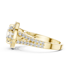 Lab Diamond Round Cut Double Shank Engagement Ring