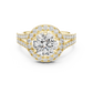 Lab Diamond Round Cut Double Shank Engagement Ring
