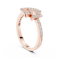 Round Cut Lab Diamond Unique Engagement Ring