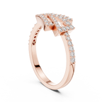 Round Cut Lab Diamond Unique Engagement Ring