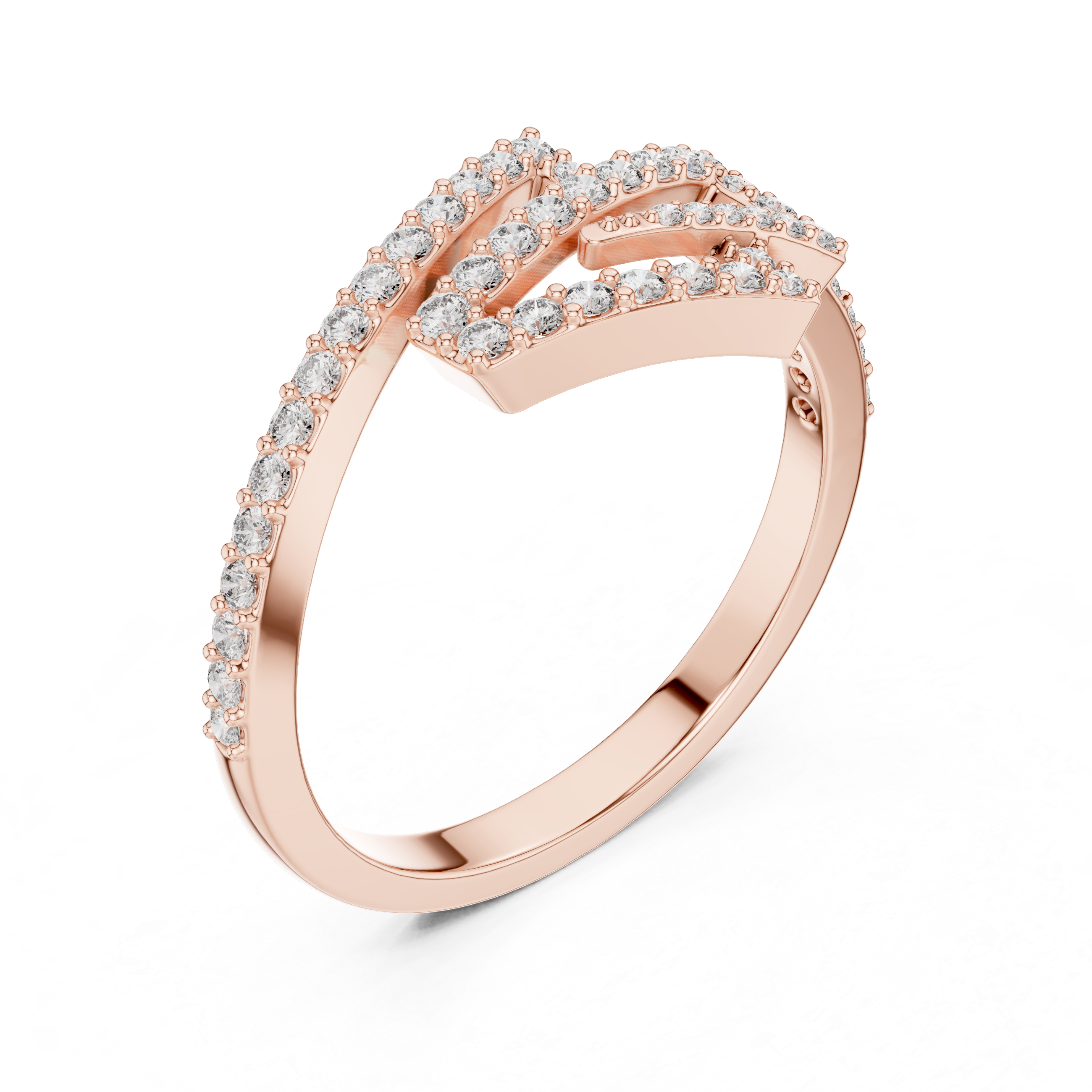 Round Cut Lab Diamond Unique Engagement Ring