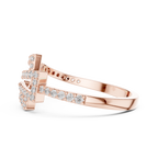 Round Cut Lab Diamond Unique Engagement Ring