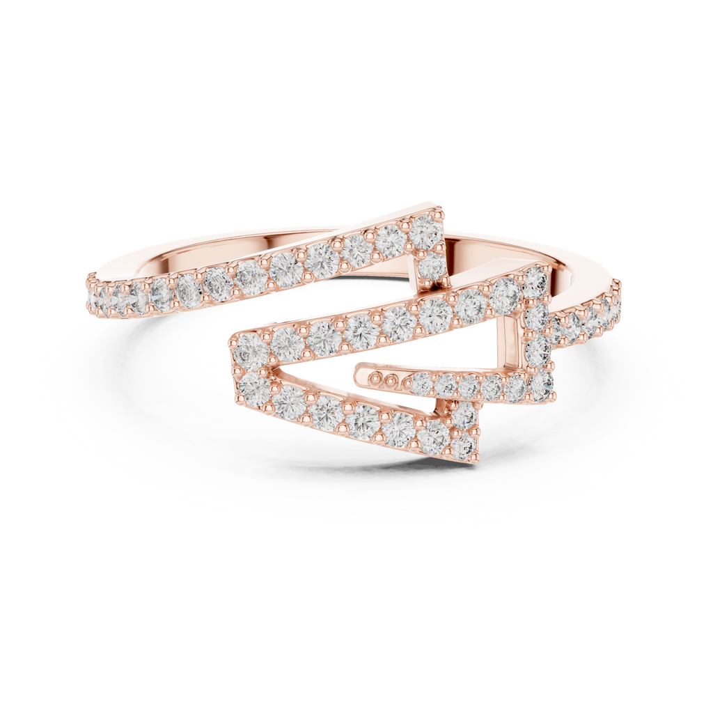 Round Cut Lab Diamond Unique Engagement Ring