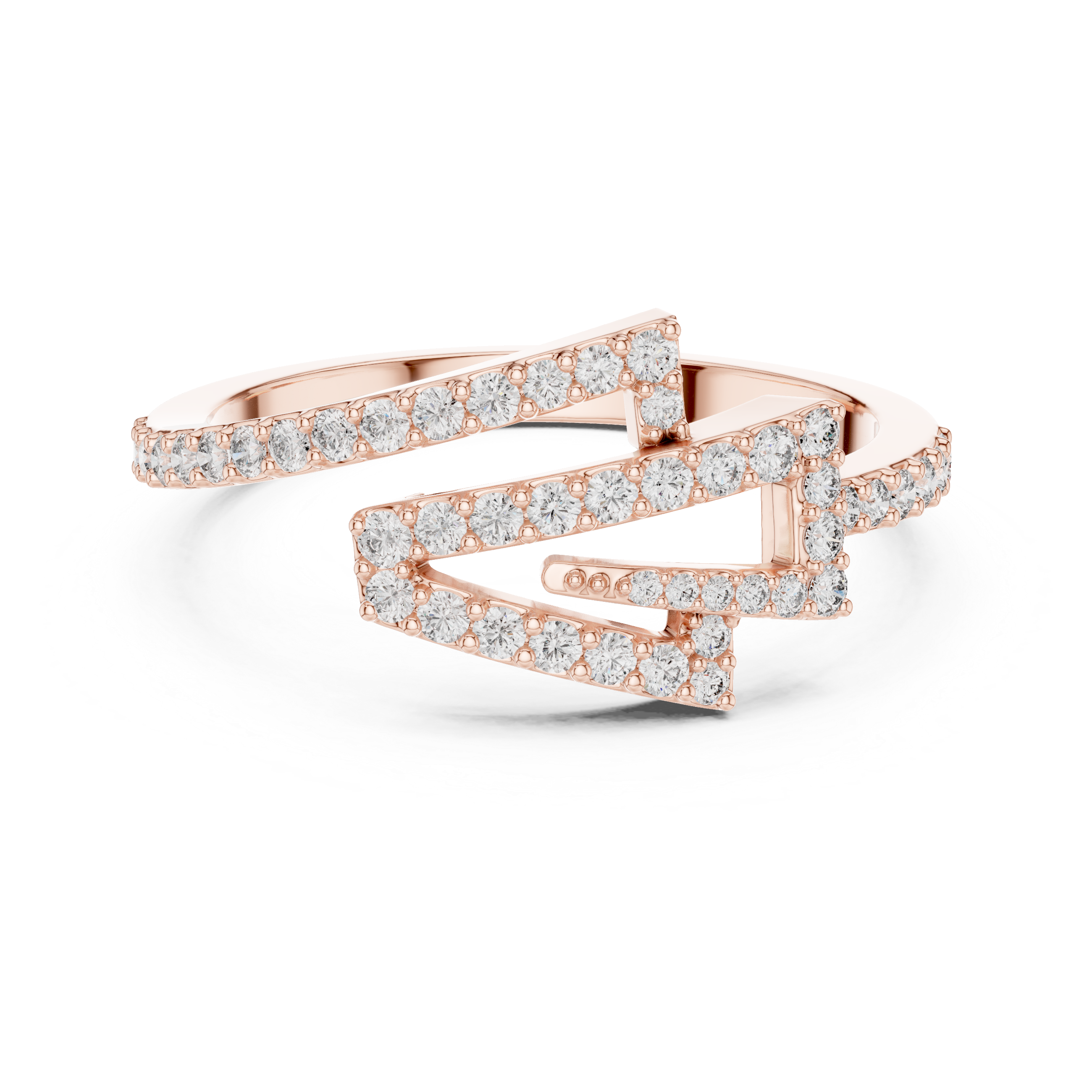 Round Cut Lab Diamond Unique Engagement Ring