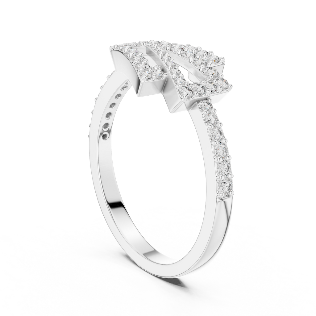 Round Cut Lab Diamond Unique Engagement Ring