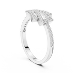 Round Cut Lab Diamond Unique Engagement Ring