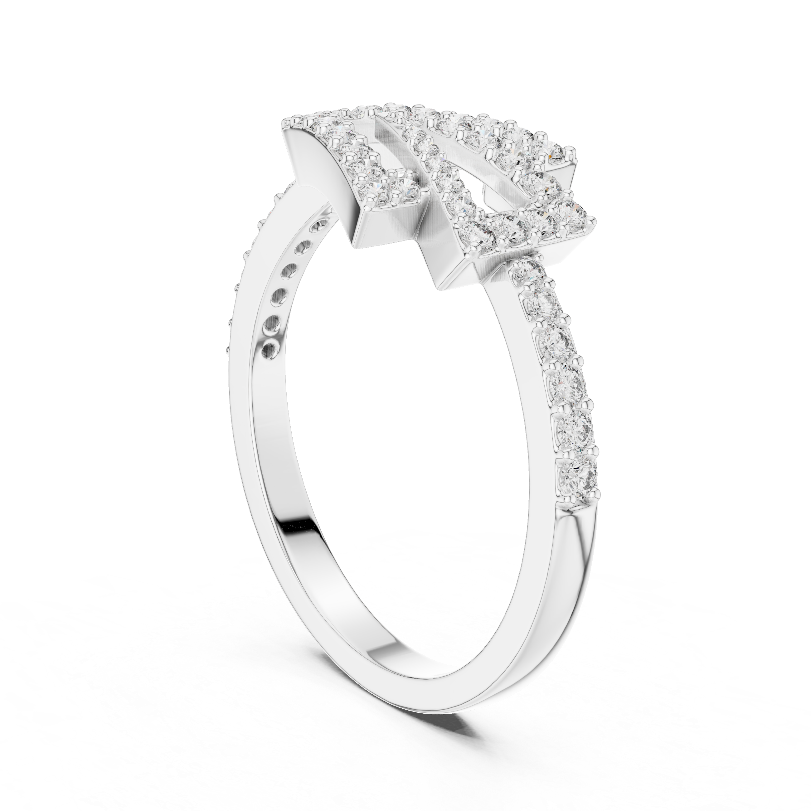 Round Cut Lab Diamond Unique Engagement Ring