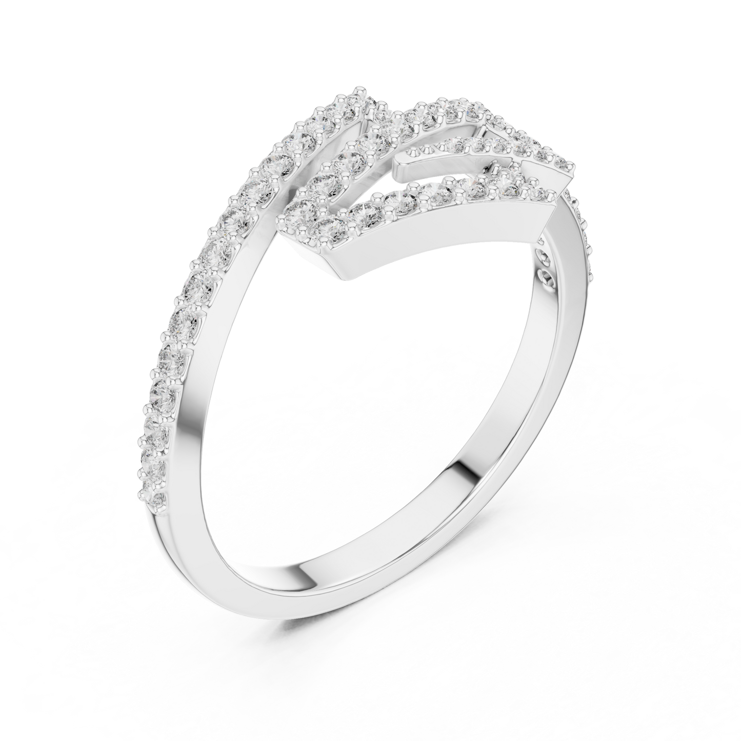 Round Cut Lab Diamond Unique Engagement Ring