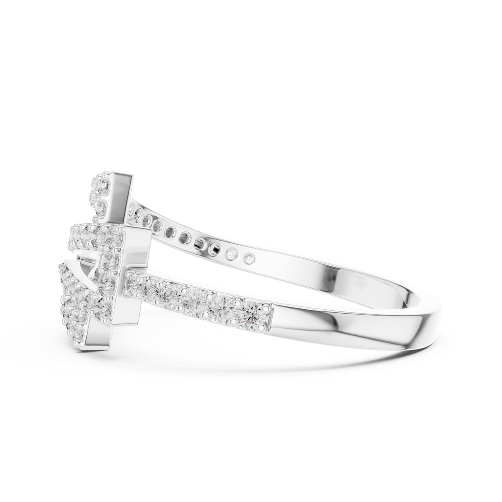 Round Cut Lab Diamond Unique Engagement Ring