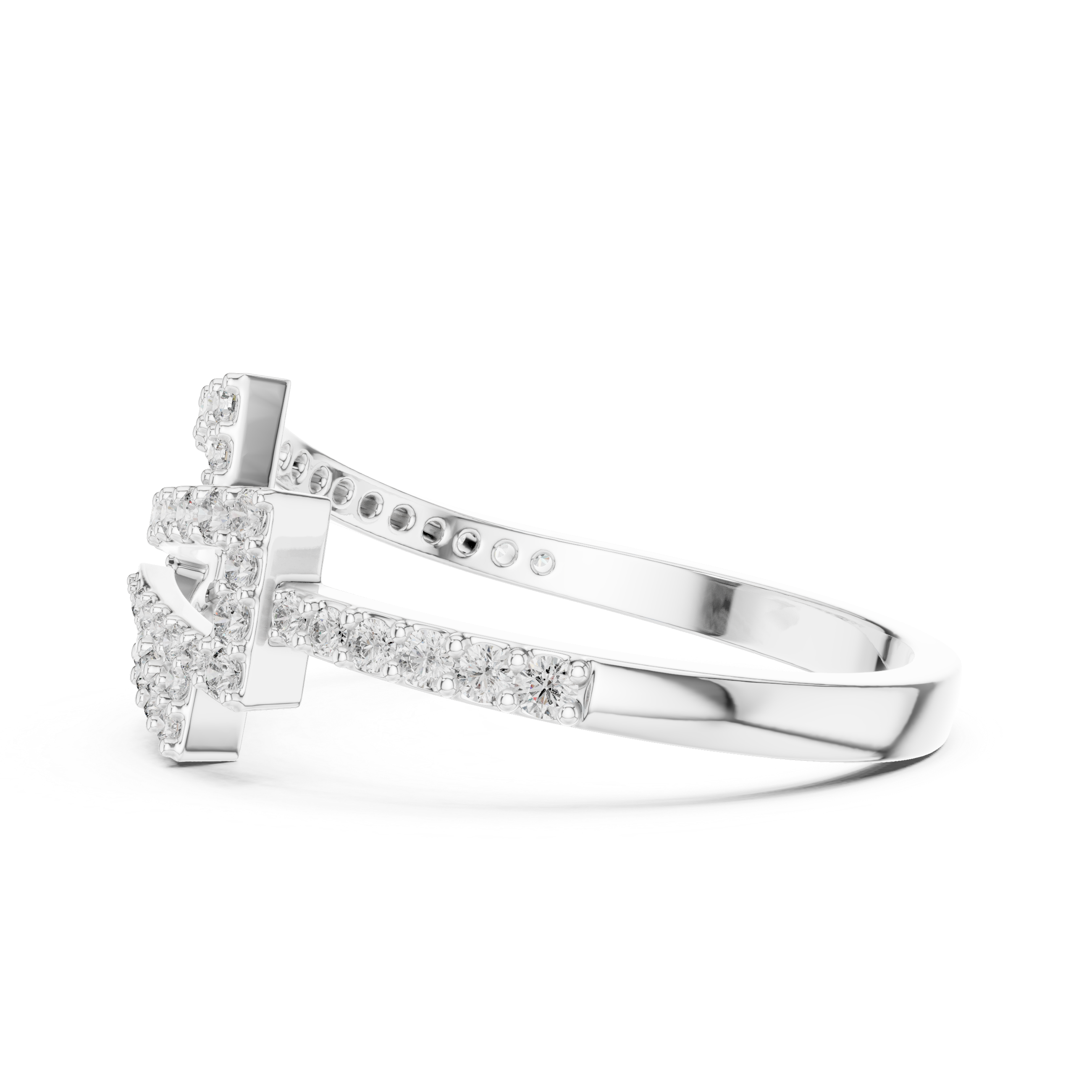 Round Cut Lab Diamond Unique Engagement Ring