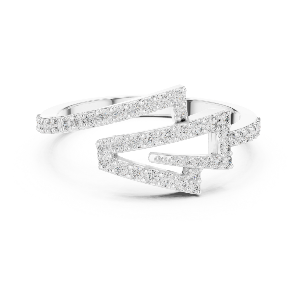 Round Cut Lab Diamond Unique Engagement Ring