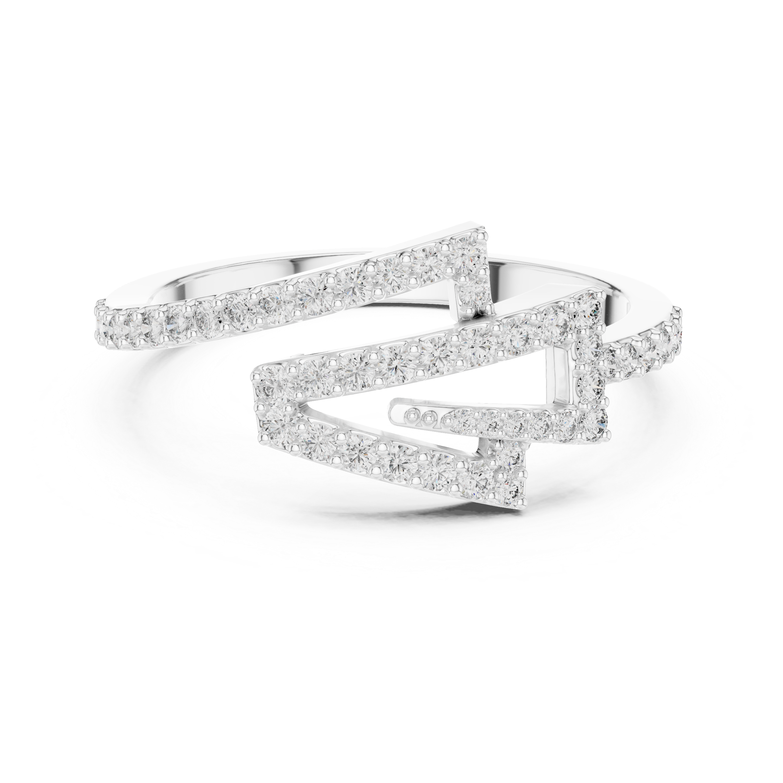 Round Cut Lab Diamond Unique Engagement Ring