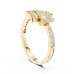 Round Cut Lab Diamond Unique Engagement Ring