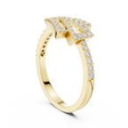 Round Cut Lab Diamond Unique Engagement Ring