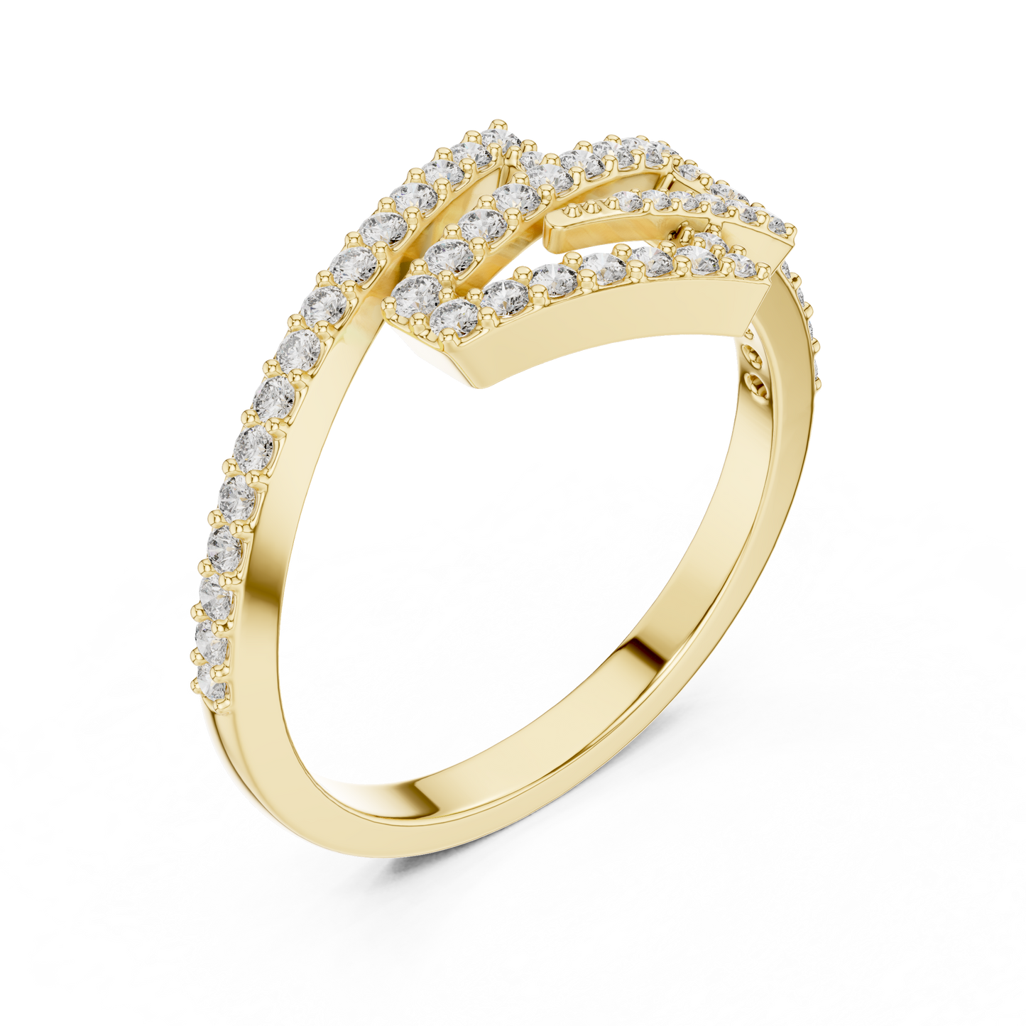 Round Cut Lab Diamond Unique Engagement Ring