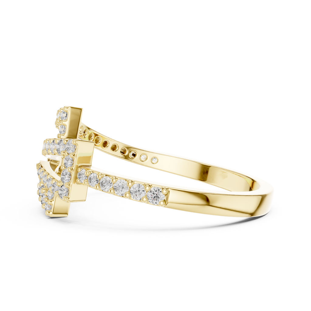 Round Cut Lab Diamond Unique Engagement Ring