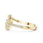 Round Cut Lab Diamond Unique Engagement Ring