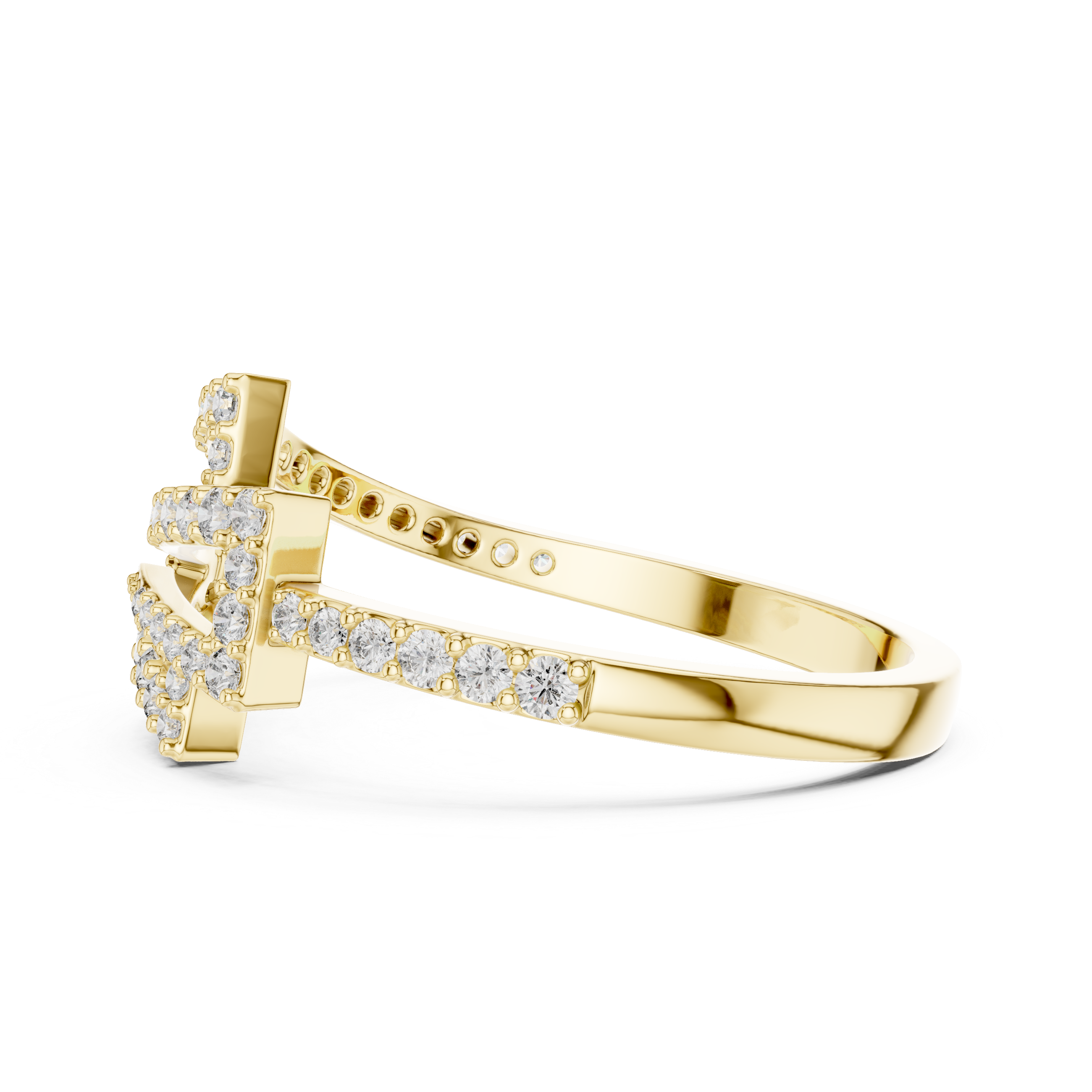 Round Cut Lab Diamond Unique Engagement Ring