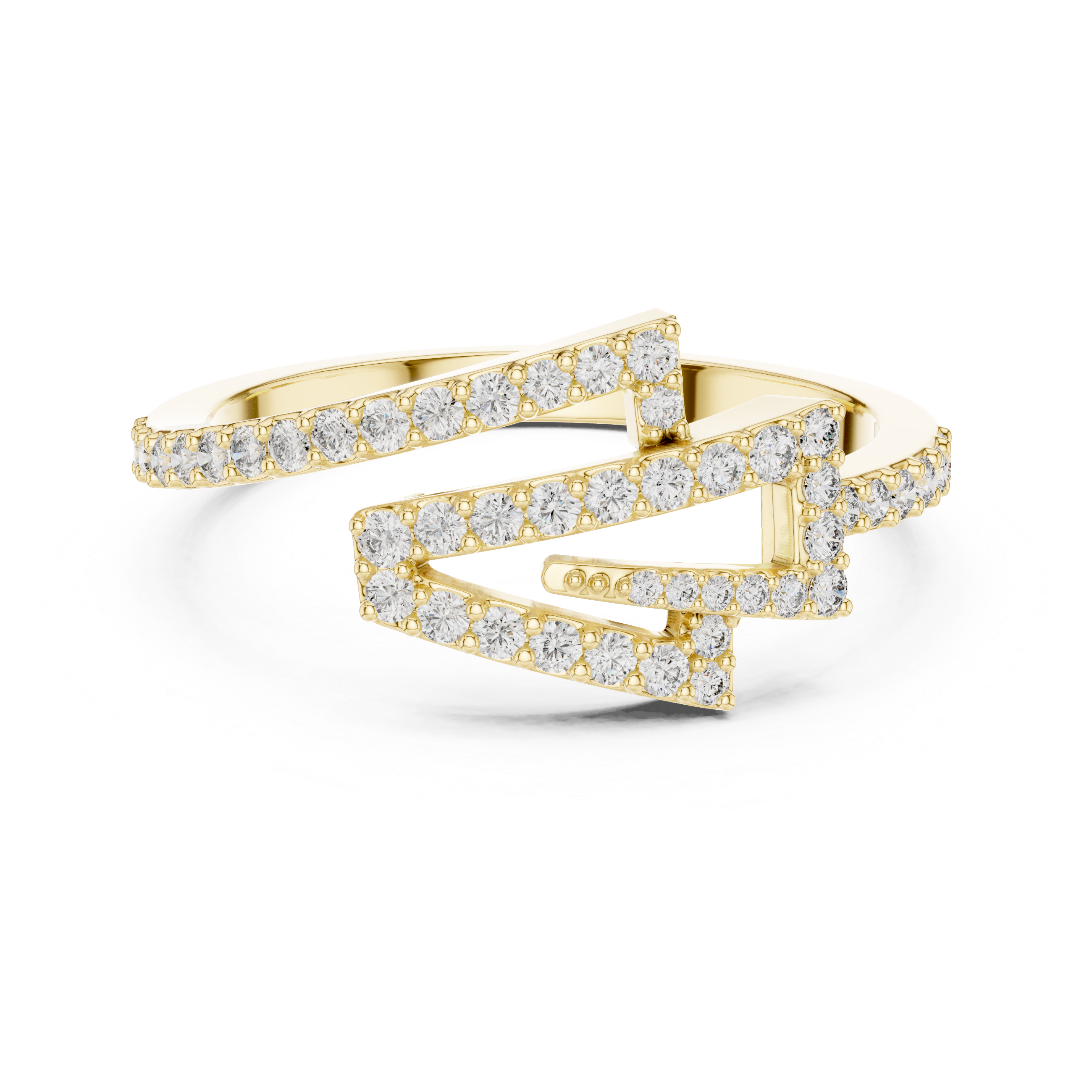 Round Cut Lab Diamond Unique Engagement Ring