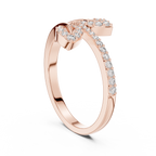 Leaf Inspired Round Cut Diamoond Engagement Ring