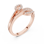 Leaf Inspired Round Cut Diamoond Engagement Ring