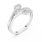 Leaf Inspired Round Cut Diamoond Engagement Ring