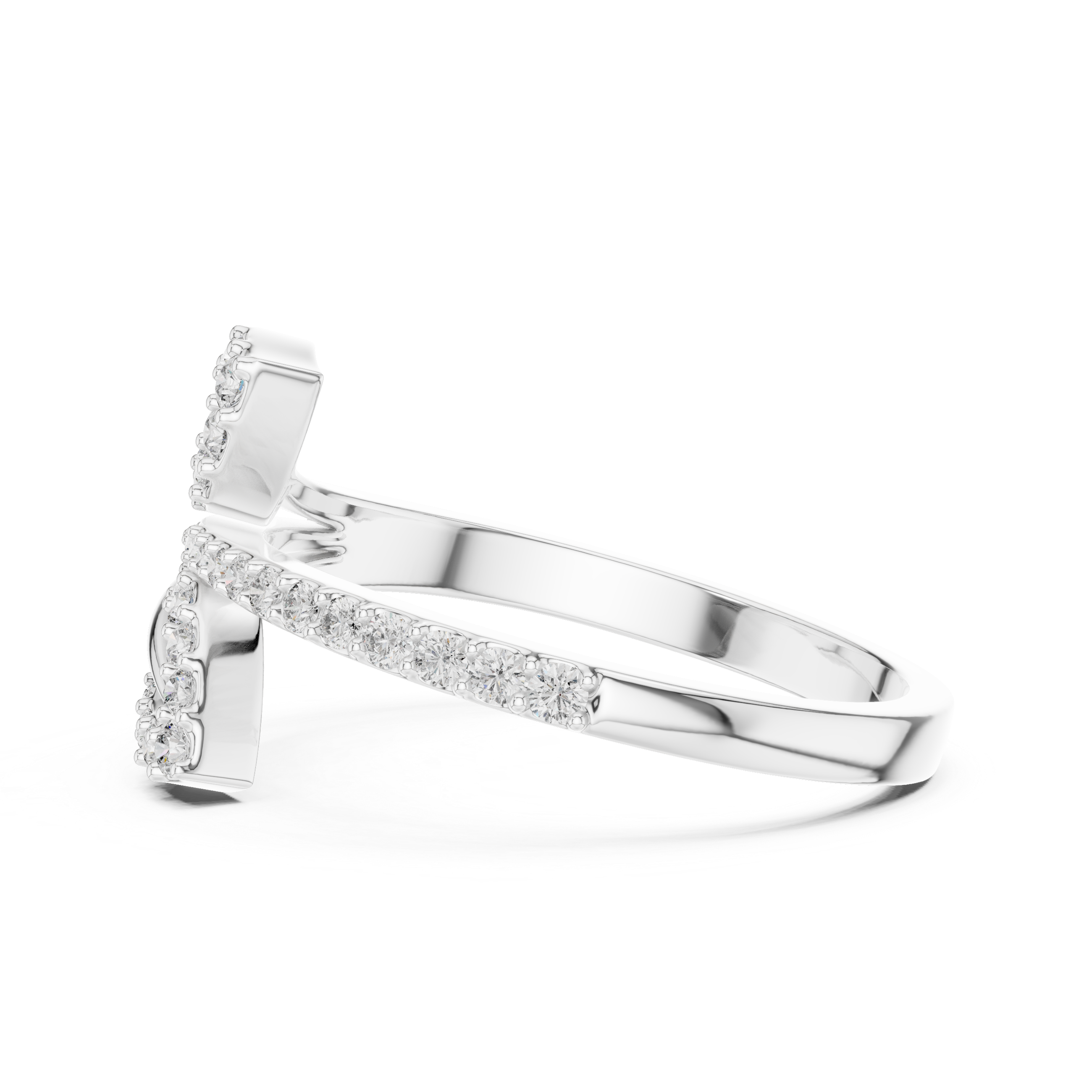 Leaf Inspired Round Cut Diamoond Engagement Ring