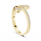 Leaf Inspired Round Cut Diamoond Engagement Ring