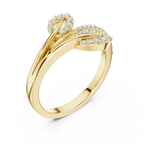 Leaf Inspired Round Cut Diamoond Engagement Ring