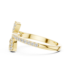 Leaf Inspired Round Cut Diamoond Engagement Ring