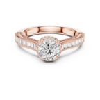 Round And Bag Solitaire Diamond Engagement Ring