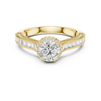 Round And Bag Solitaire Diamond Engagement Ring