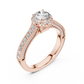 Round And Bag Solitaire Diamond Engagement Ring
