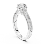 Round And Bag Solitaire Diamond Engagement Ring