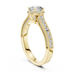 Round And Bag Solitaire Diamond Engagement Ring