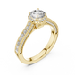 Round And Bag Solitaire Diamond Engagement Ring