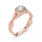 Round Cut Halo Diamond Ring with Twisted Shank