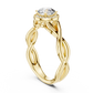 Round Cut Halo Diamond Ring with Twisted Shank