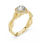 Round Cut Halo Diamond Ring with Twisted Shank