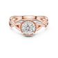 Round Cut Halo Diamond Ring with Twisted Shank