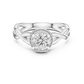 Round Cut Halo Diamond Ring with Twisted Shank