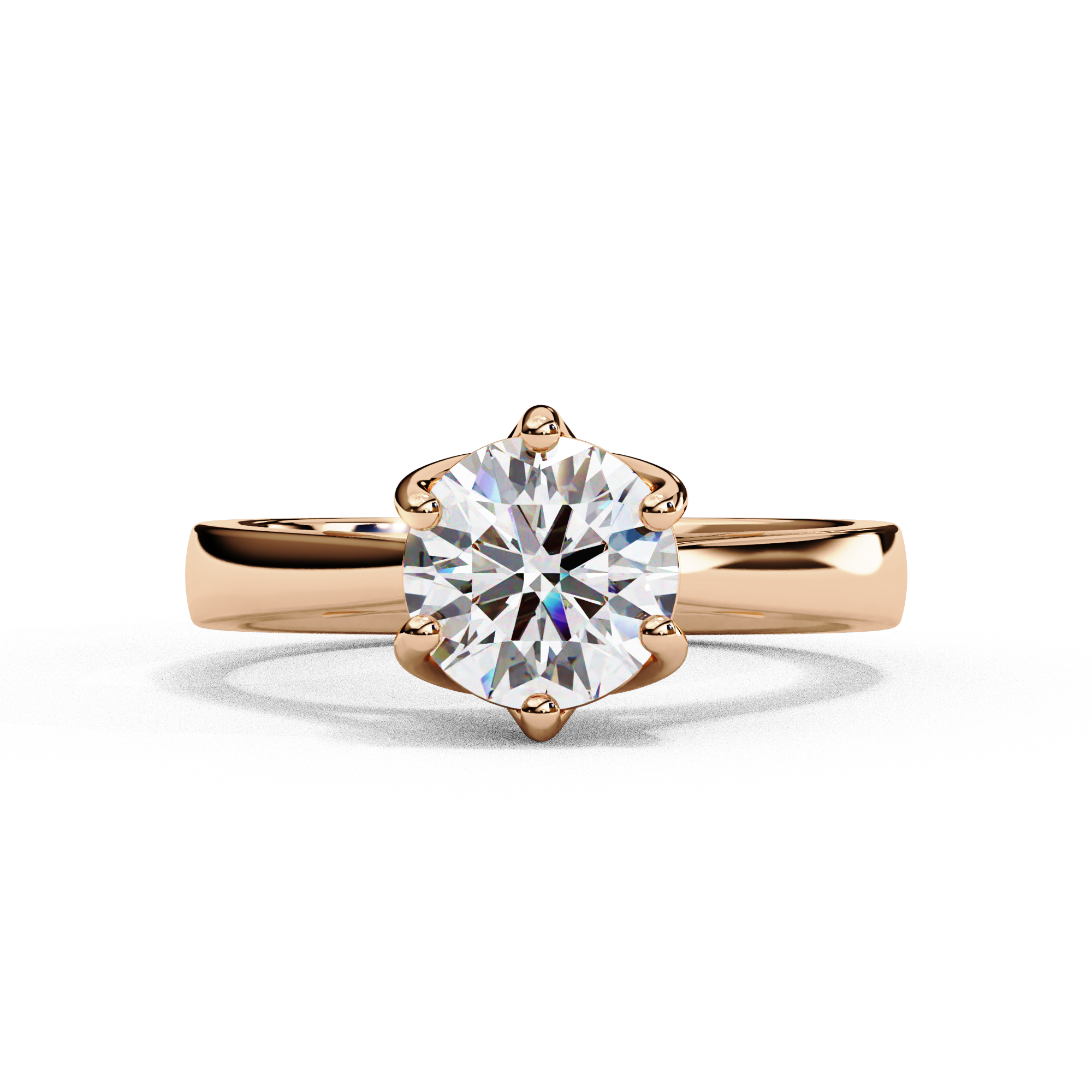 Round Cut Lab Diamond Solitaire Engagement Ring