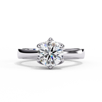 Round Cut Lab Diamond Solitaire Engagement Ring