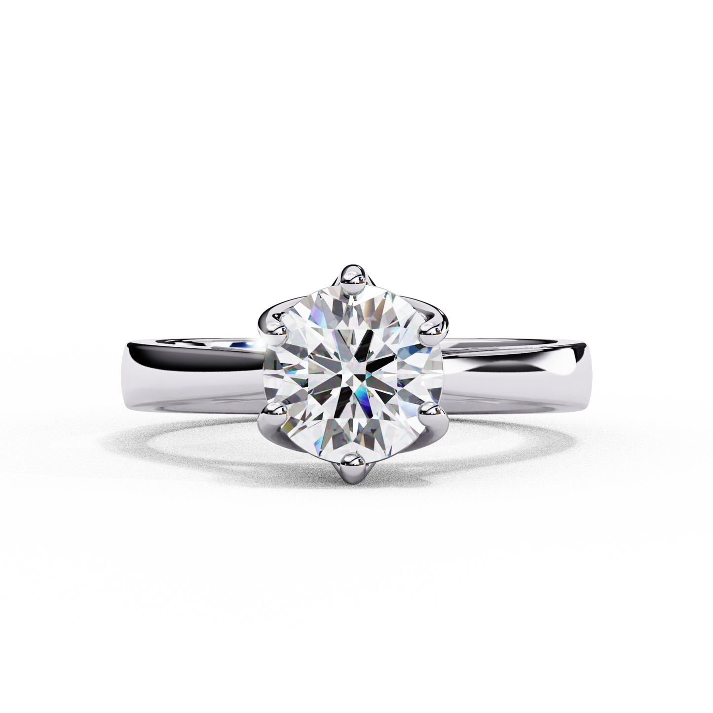 Round Cut Lab Diamond Solitaire Engagement Ring