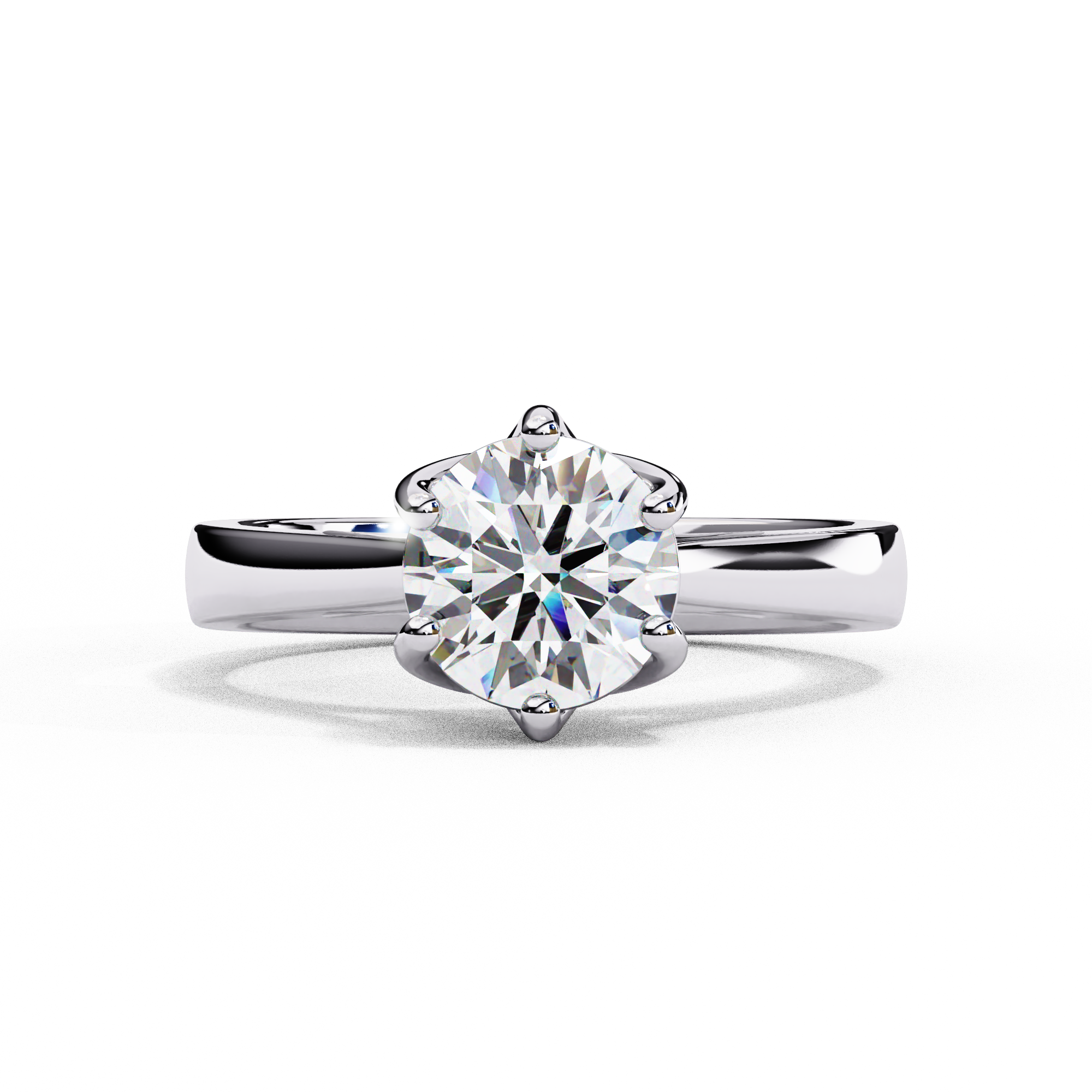 Round Cut Lab Diamond Solitaire Engagement Ring