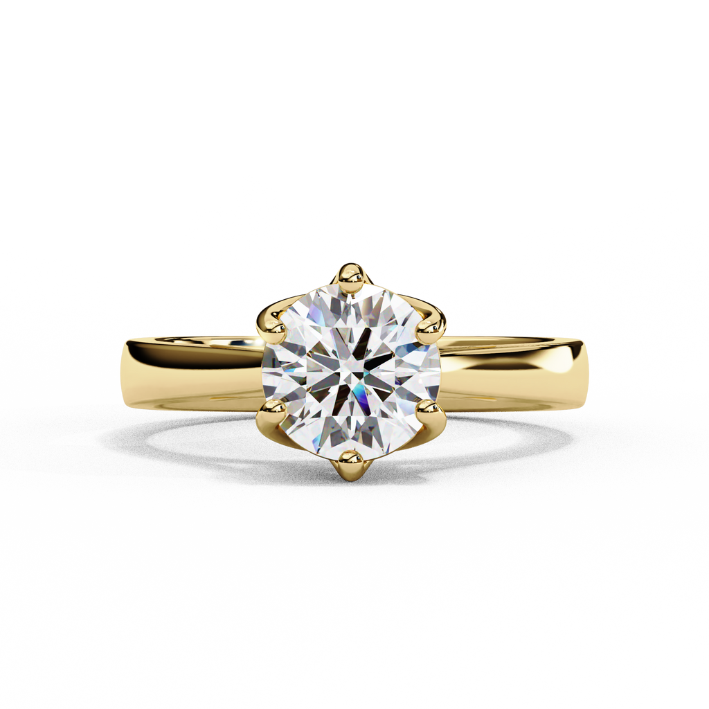 Round Cut Lab Diamond Solitaire Engagement Ring
