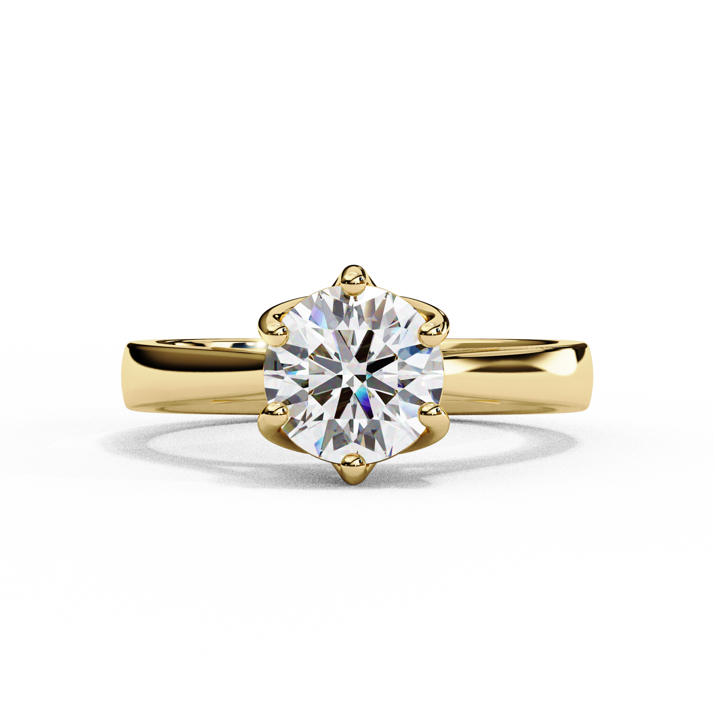 Round Cut Lab Diamond Solitaire Engagement Ring