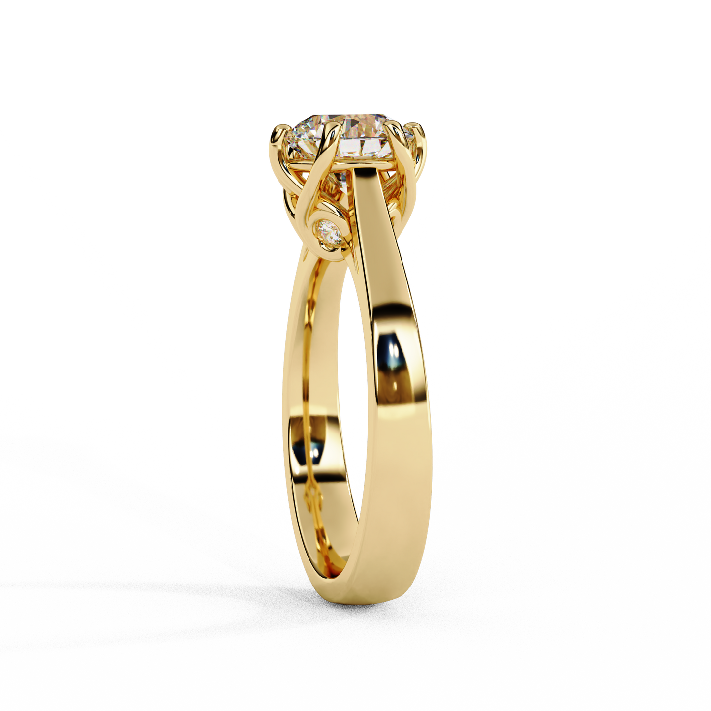 Round Cut Lab Diamond Solitaire Engagement Ring