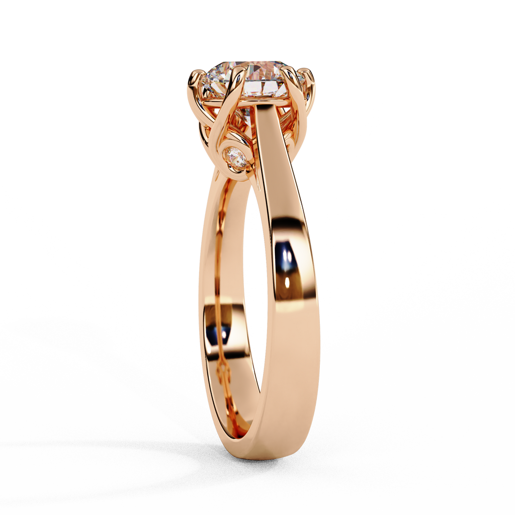 Round Cut Lab Diamond Solitaire Engagement Ring