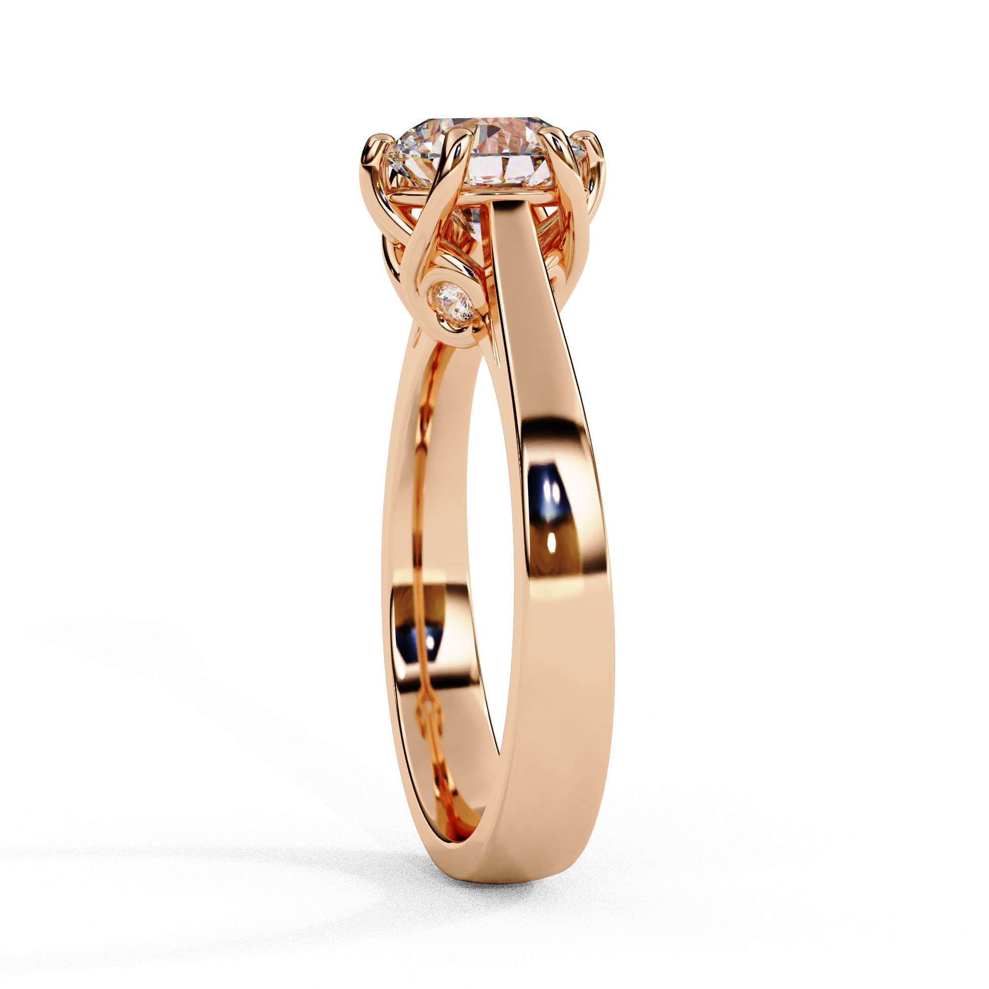 Round Cut Lab Diamond Solitaire Engagement Ring